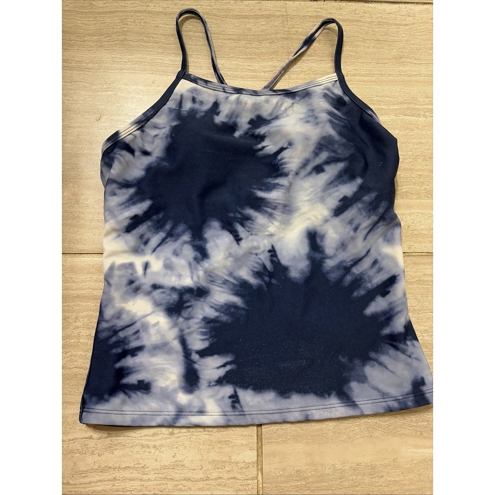 Y2K  Kanu Surf Sport Criss-Cross Up Blue Beach Tankini Top Girl Size 14